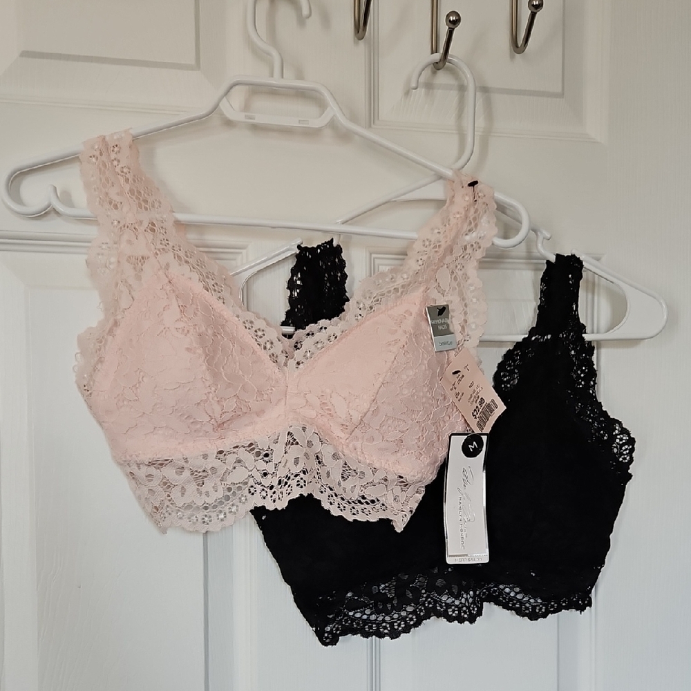 NWT Marilyn Monroe Bralette Set - Pink and Black